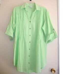 Sea Breeze of California Made in USA Gauzy Top Boho Resortwear XL 100% Cotton